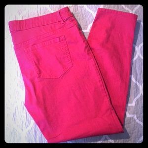 Bright Pink Ankle Jeans